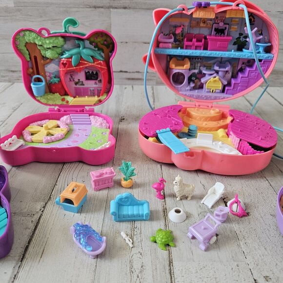 Lot Of Polly Pocket Compacts Accessories Alien Figurine Cat Strawberry Girlhood - Picture 6 of 10